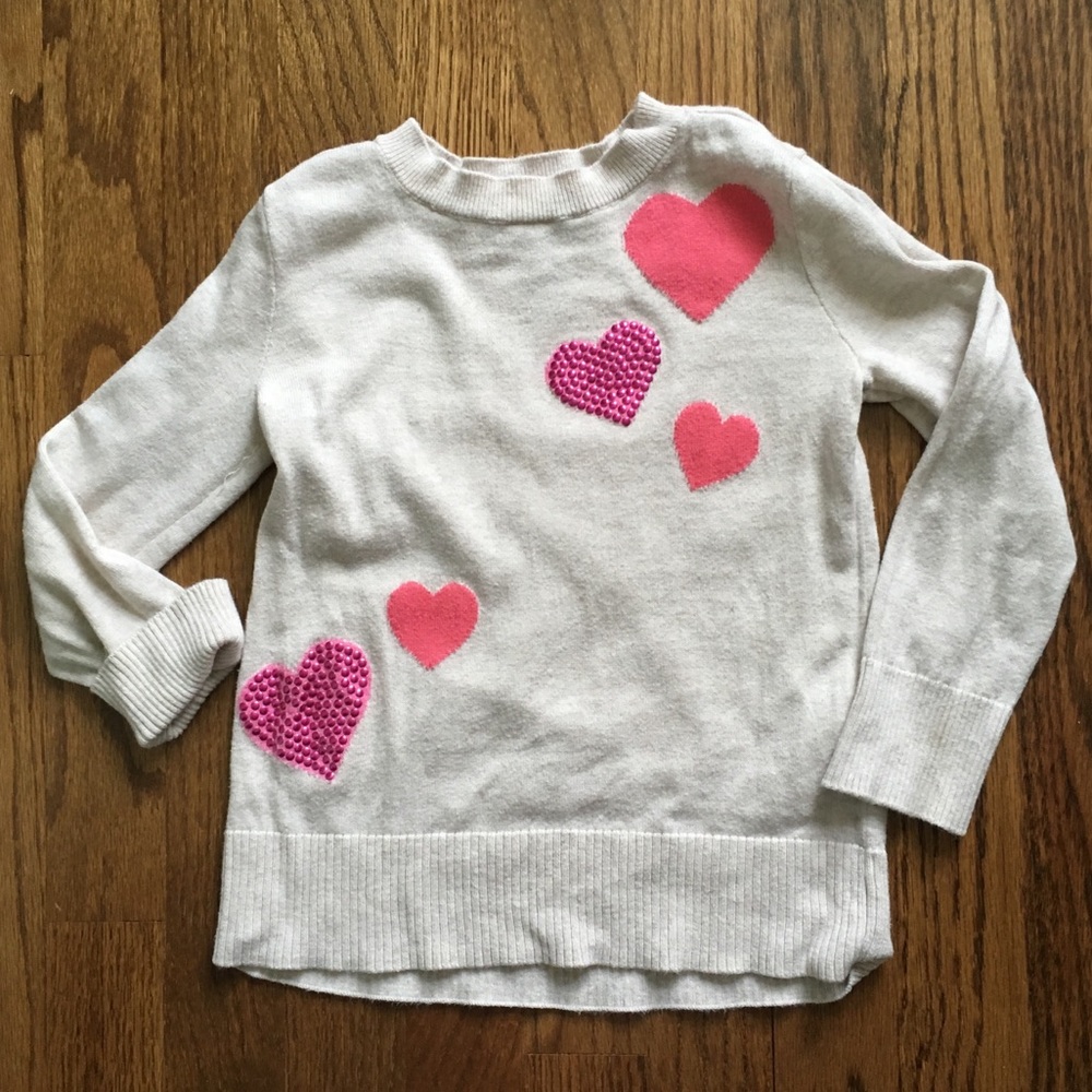 3FOR$10 GAP KIDS Pink Heart Sweater XS 4-5 Years
